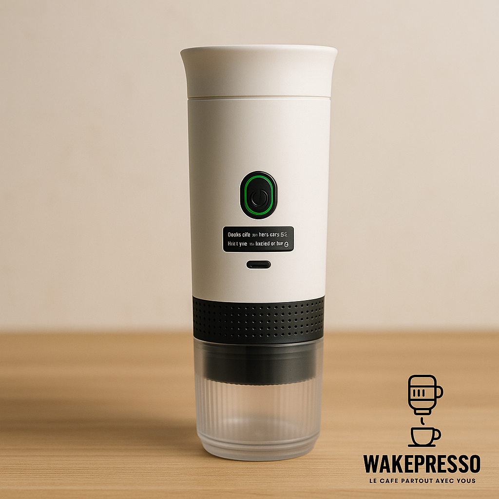 Wakepresso Machine à Café Expresso Portable Sans Fil, 3-en-1, Chauffante & Rechargeable.